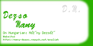 dezso many business card
